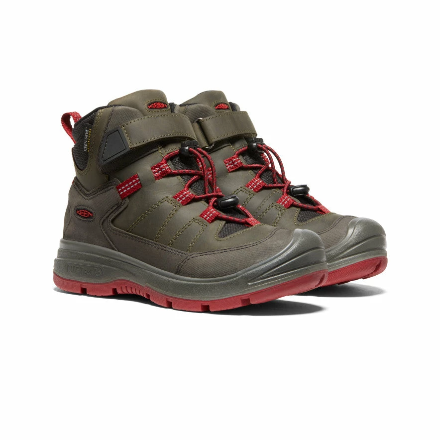 Keen Redwood Waterproof Mid Stiefel Für Jugendliche | Steel Grey/Red Dahlia 2 Keen Redwood Waterproof Mid Stiefel Für Jugendliche | Steel Grey/Red Dahlia – Bild 2
